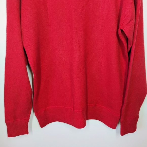 Vintage Precious Fibers Cashmere Sweater Womens Medium Red Crewneck Casual - Picture 2 of 13